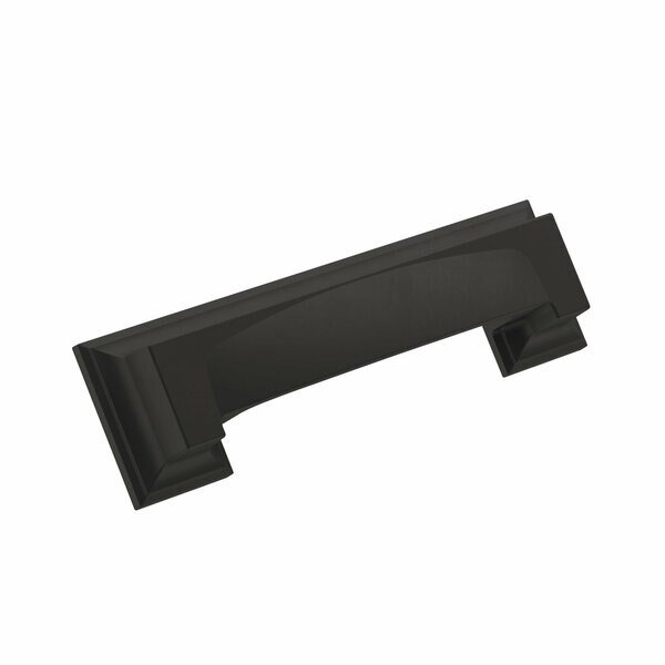 Appoint 3 in & 3-3/4 in 76mm & 96 mm Center-to-Center Matte Black Cabinet Cup Pull, Amerock, Mfr#: BP36762FB
